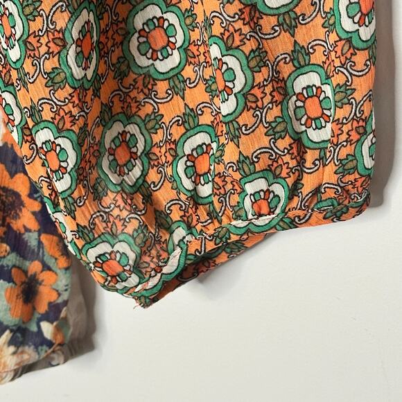 Fig and Flower Anthropologie Peasant Top Womens Medium Sheer Boho Floral Fairy - Picture 4 of 10